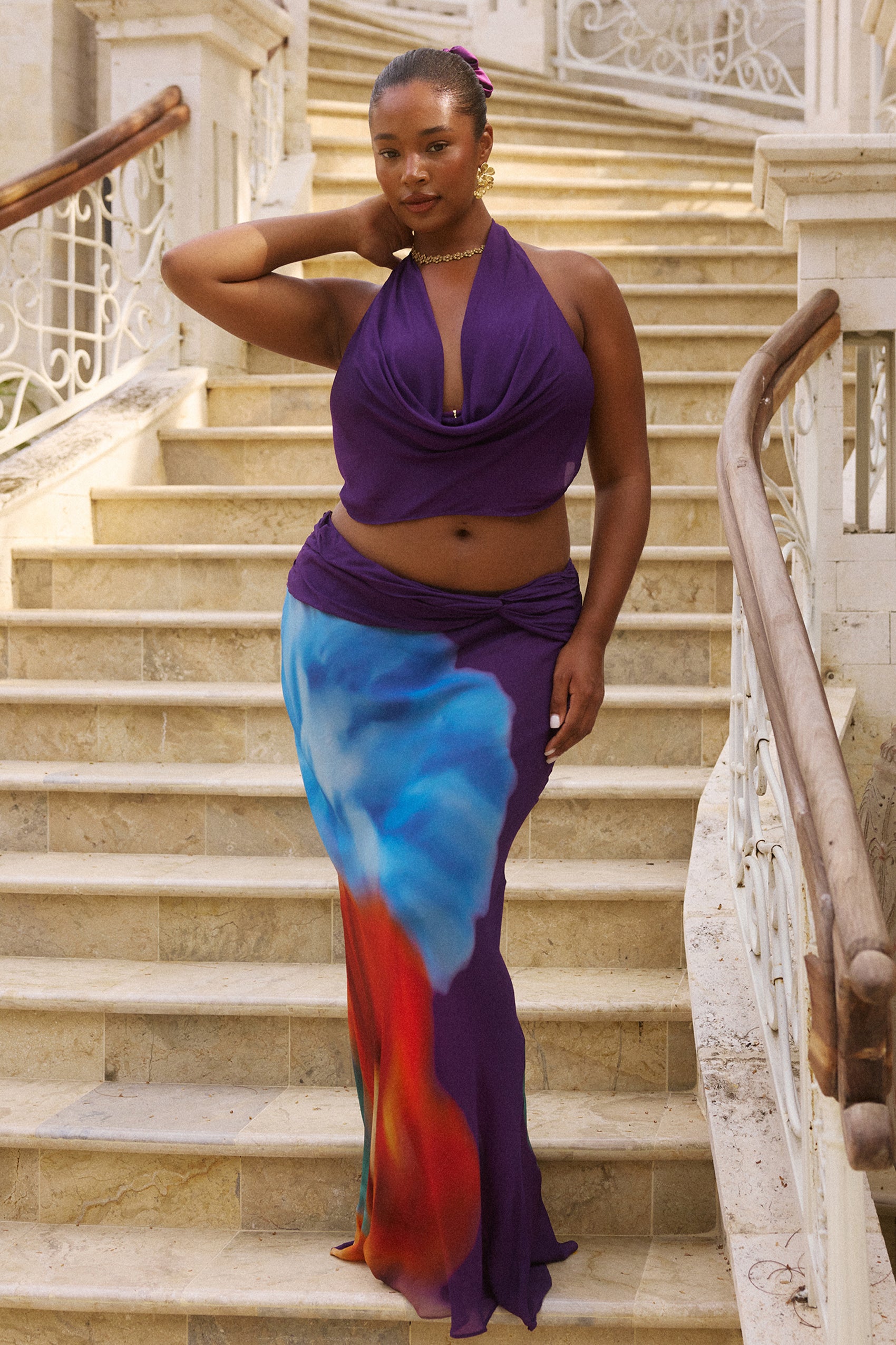 Mirage Maxi Skirt in Aurora