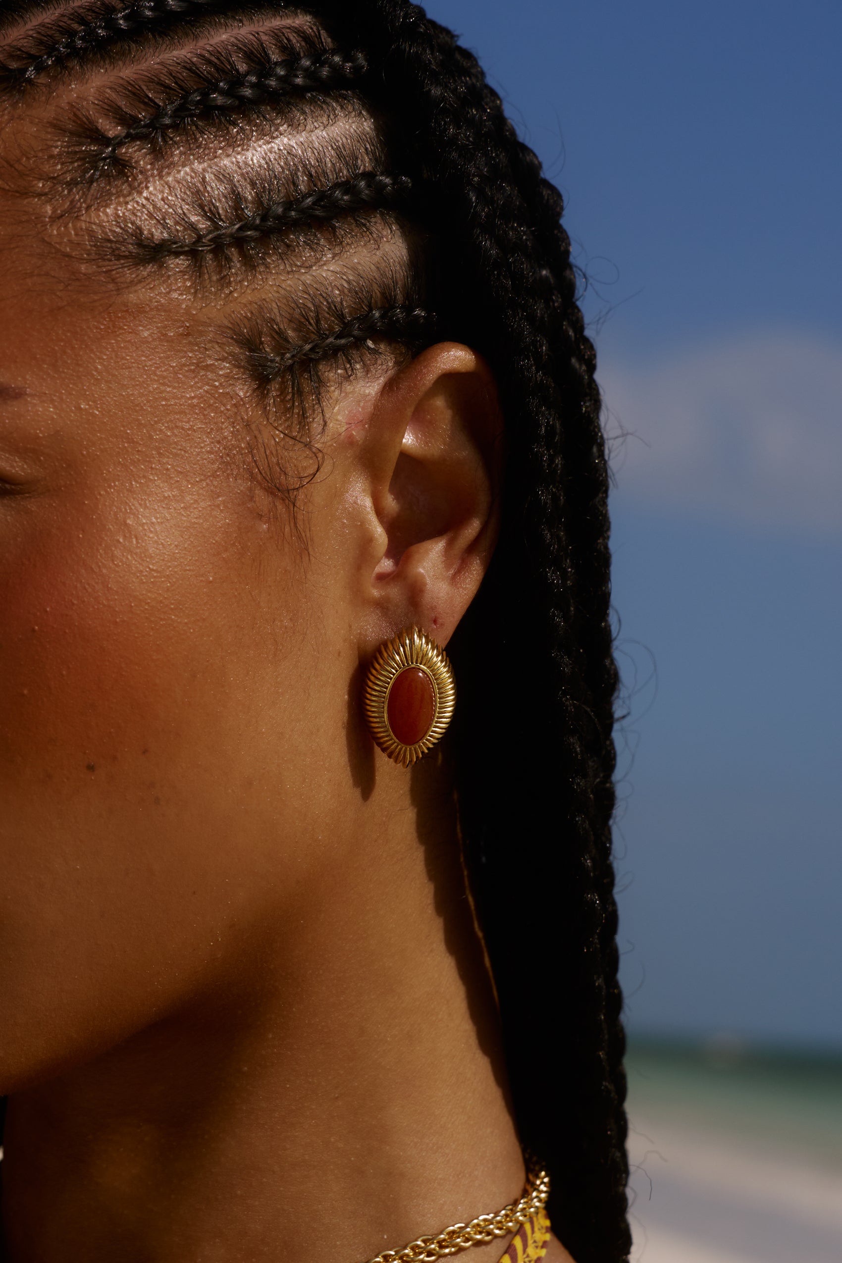Ayana Earrings in Orange Aventurine