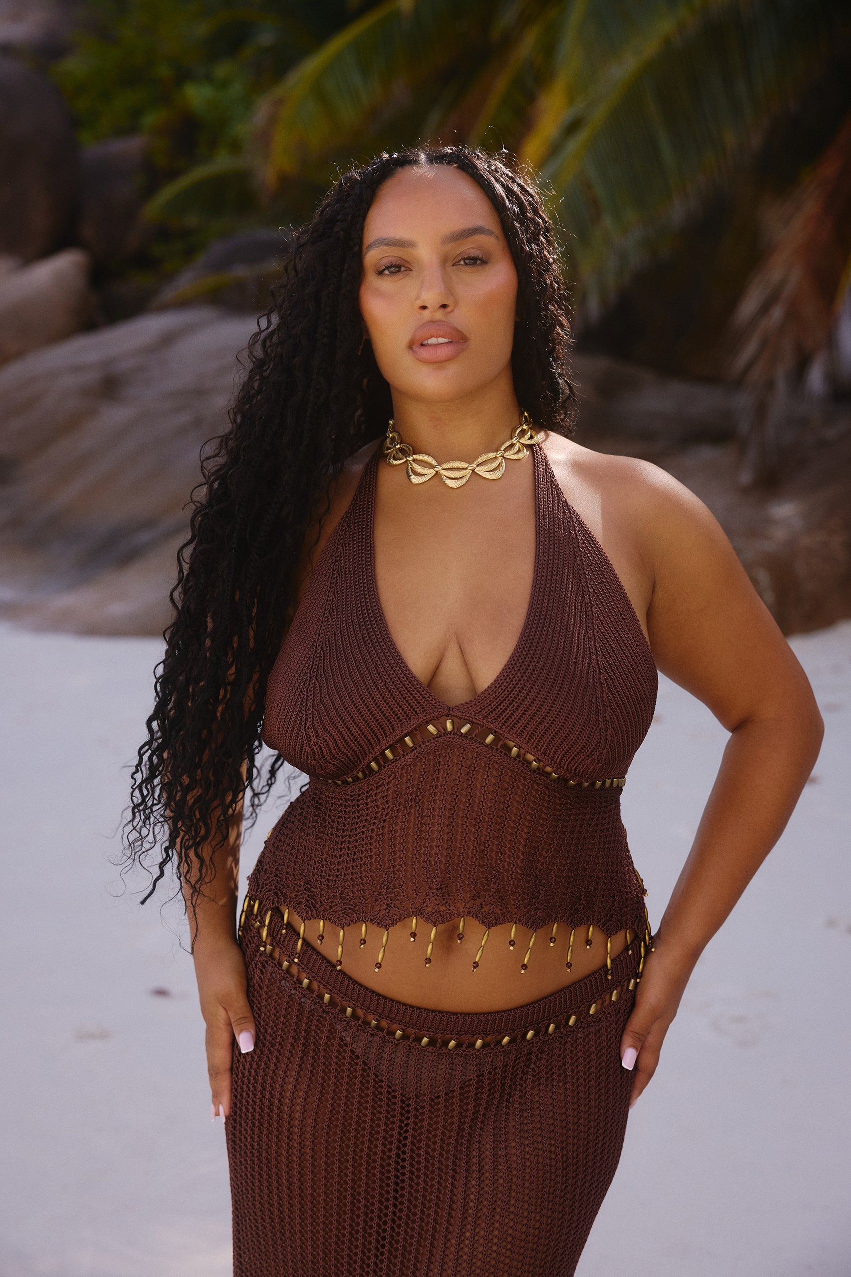 Amare Crochet Top in Cacao