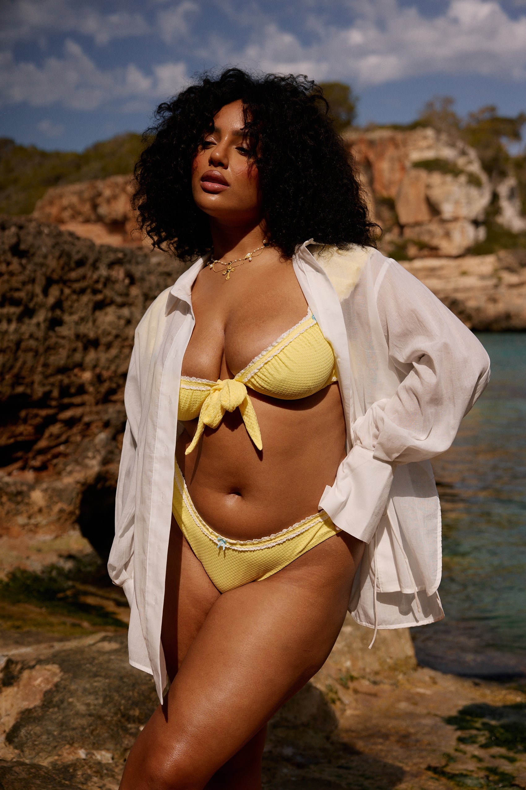 Valetta Cotton Shirt in Blanco