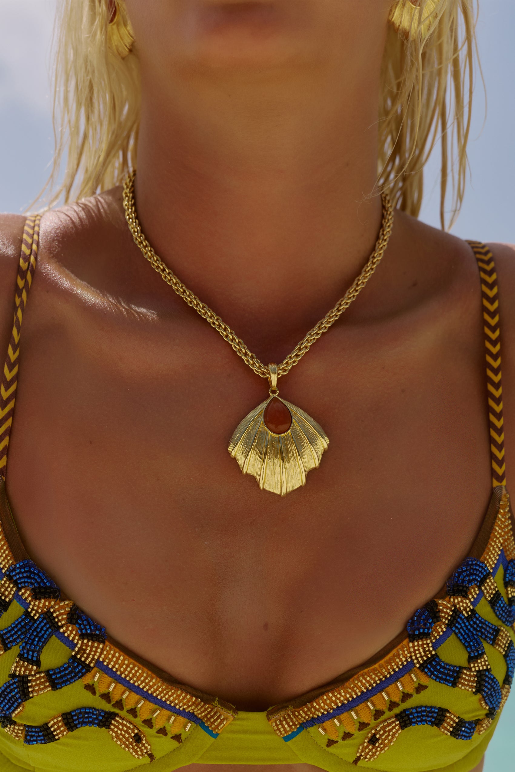 Zahana Necklace in Orange Aventurine